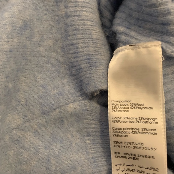 3.1 Phillip Lim Sky Blue Lofty Basket Weave Long Sleeve Sweater XS - Picture 4 of 5